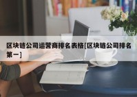 区块链公司运营商排名表格[区块链公司排名第一]