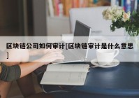 区块链公司如何审计[区块链审计是什么意思]